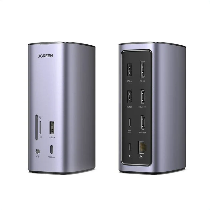 Docking stanica Ugreen Revodok Pro 312 - USB-C, 12 priključaka, HDMI, DP, RJ45, 100 W, čitač SD/microSD kartica