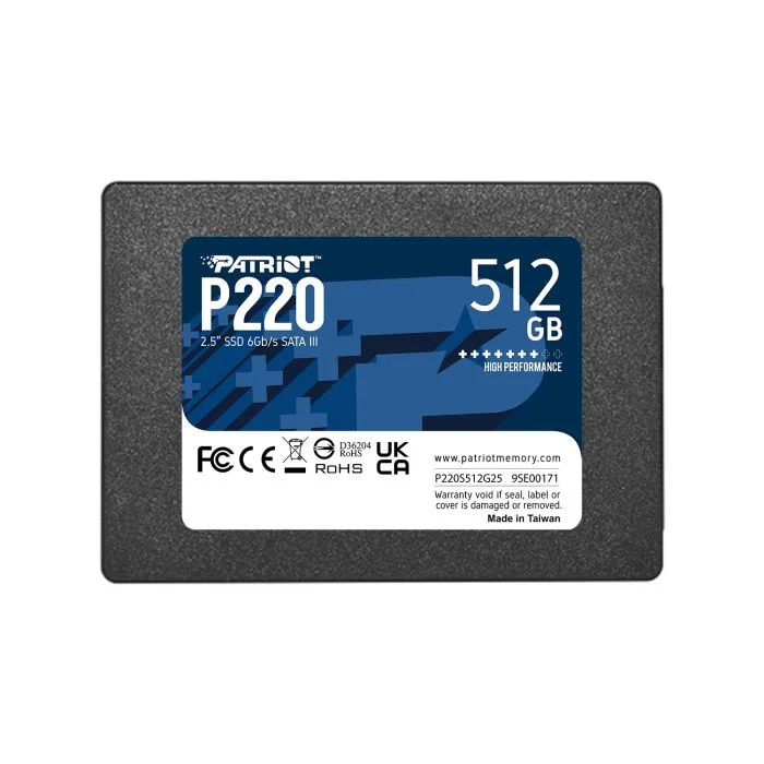 SSD Patriot P220 - 512 GB, 2,5" SATA, 550 MB/s